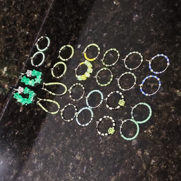 Earring Hoop's Silver Small/Medium 12Ct. Green Caramel Apple Sauce - Picture 4 of 4